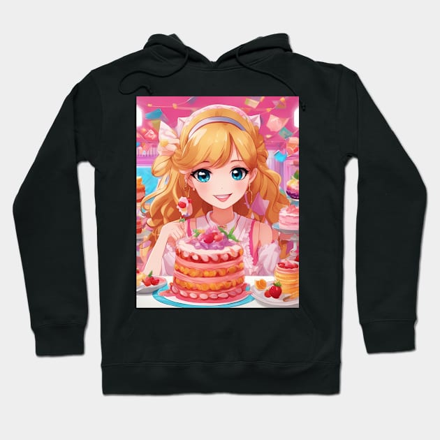 Anime Cake Adventures Hoodie by animegirlnft